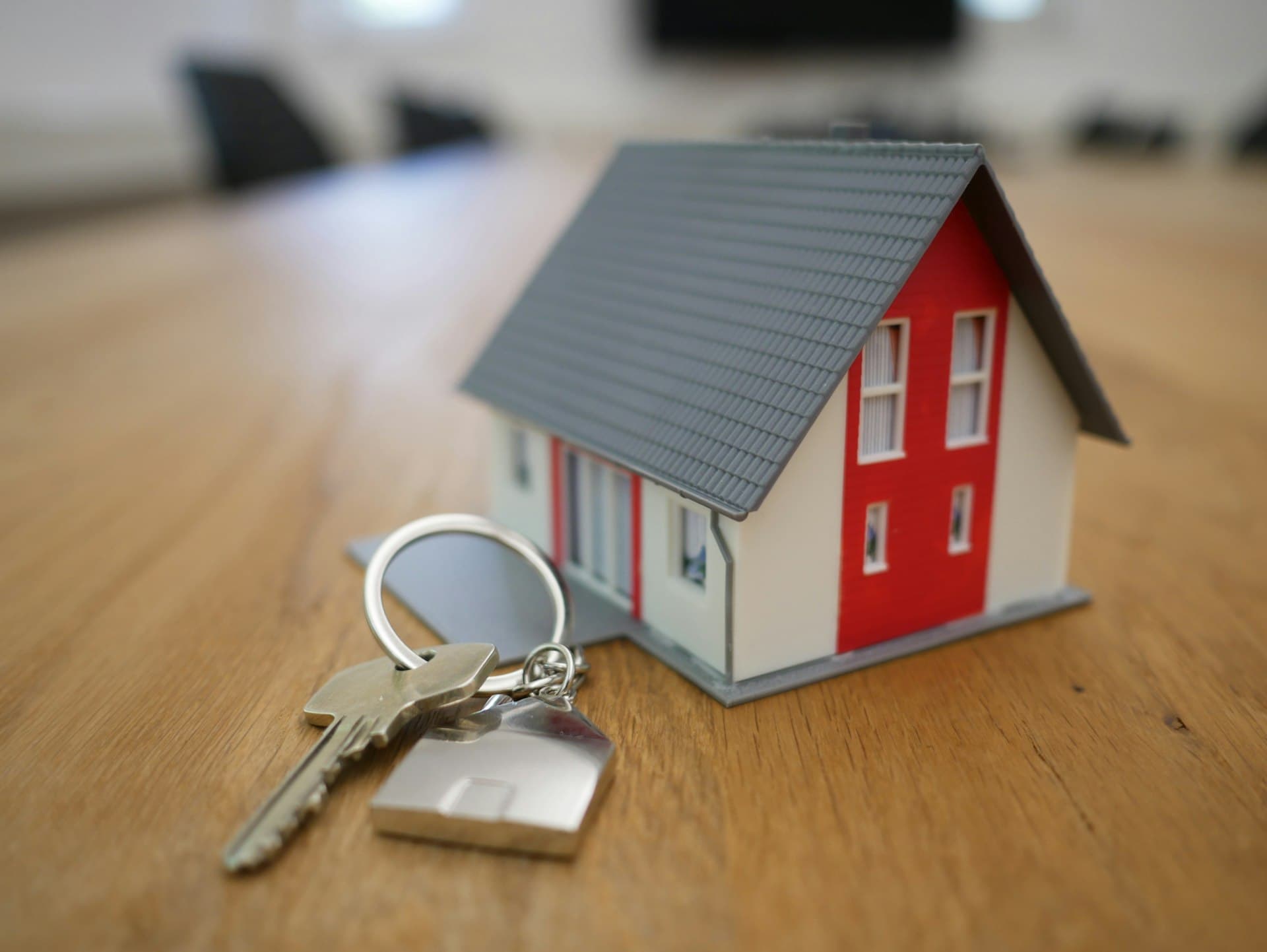 Couple receiving keys to their new home